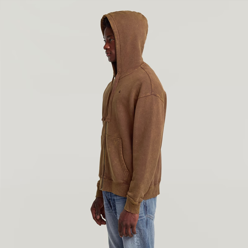 Washed Loose Full Zip Hoodie
