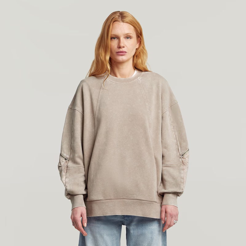 Washed 3D Mix Oversized Sweater