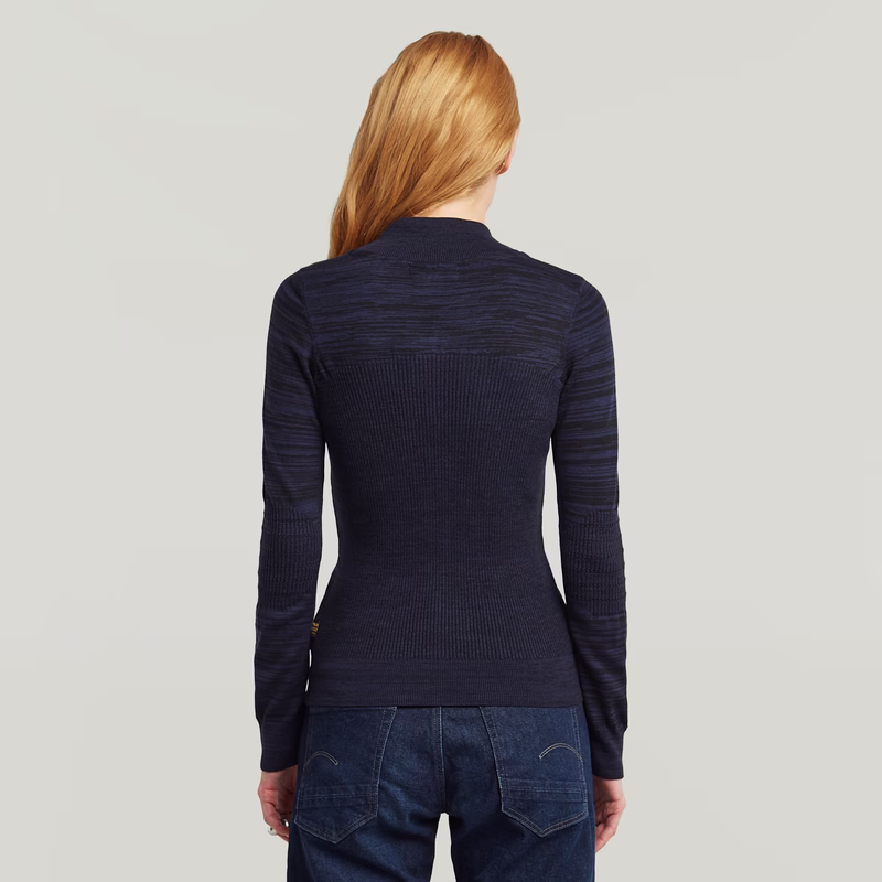 3D Biker Knit Slim Full Zip Knit
