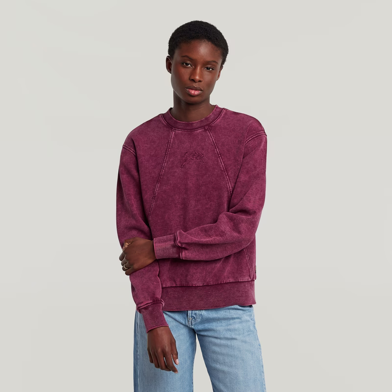 Washed A Line Script Sweater