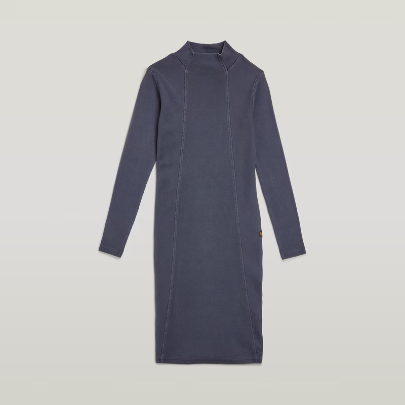 Washed Slim Rib Dress