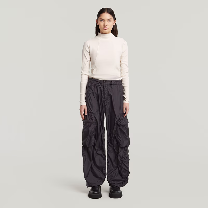A-Line Slim Rib Mock T-Shirt
