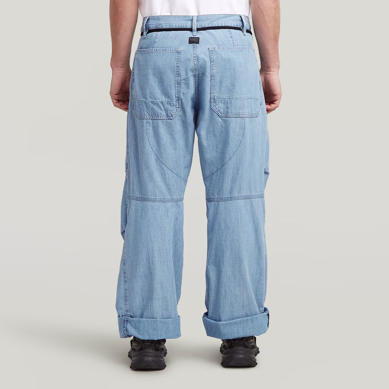 Pleated 3D Denim Pant