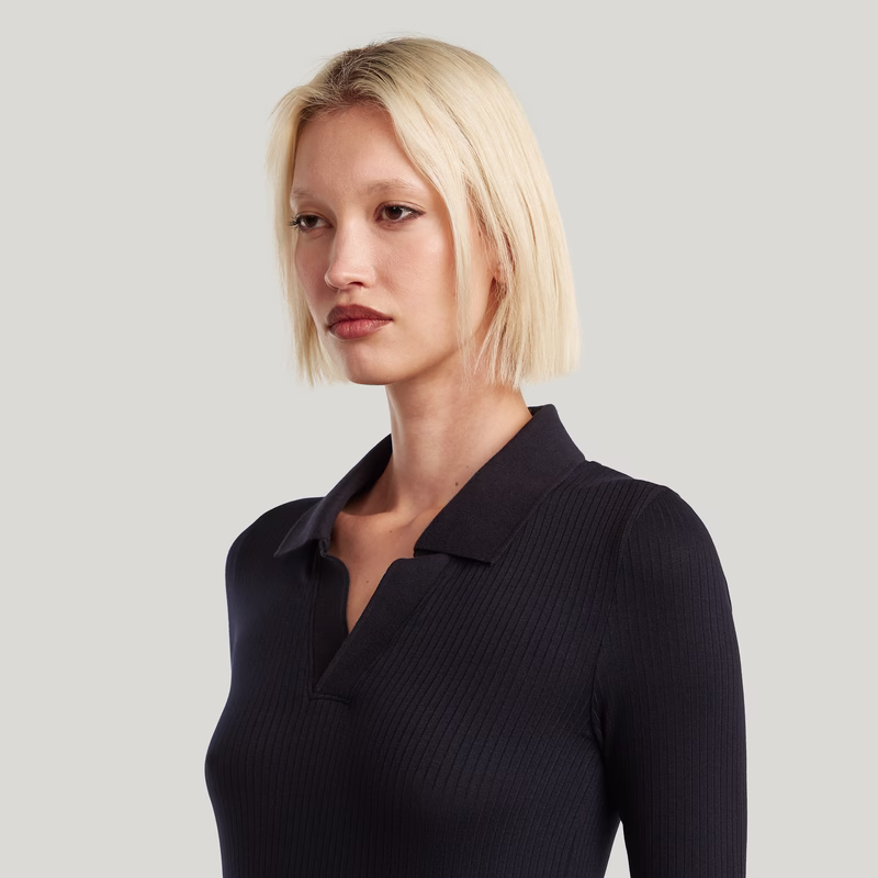 Ribbed Slim Polo
