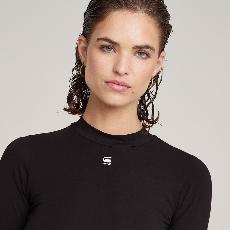 Cropped Mock Slim Top