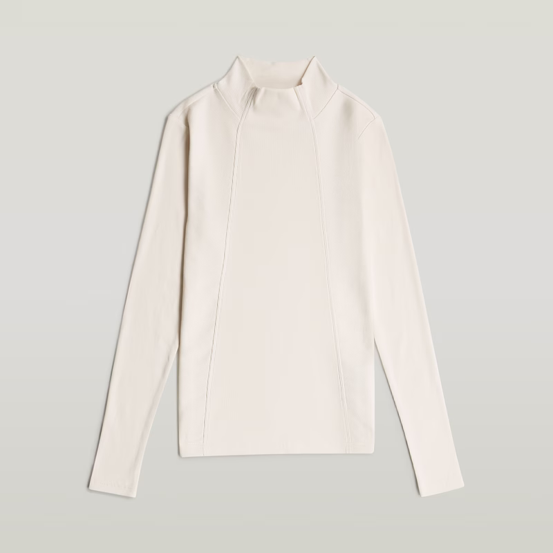 A-Line Slim Rib Mock T-Shirt