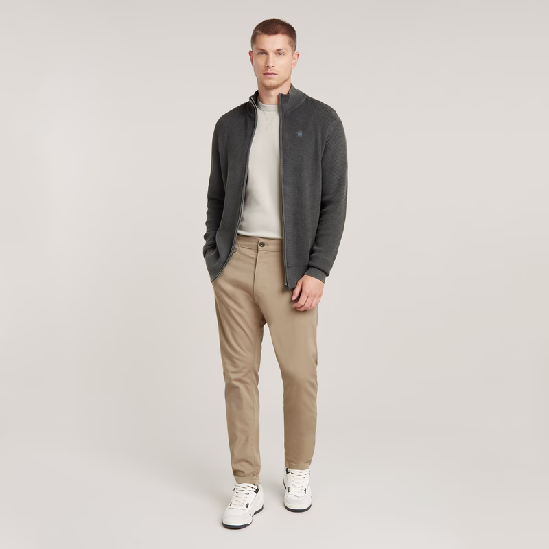 Serrated Full Zip Knitted Cardigan