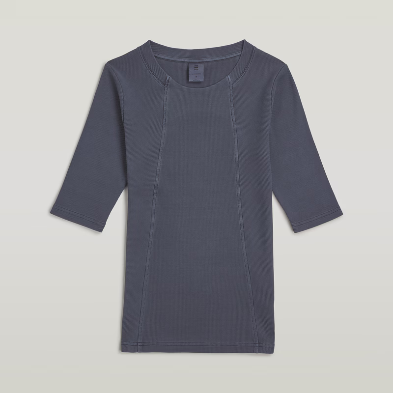 Washed A-Line Slim Rib T-Shirt