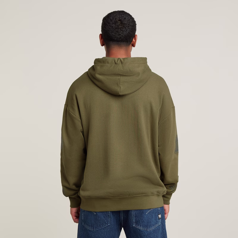Multi Logo Loose Hooded Sweater