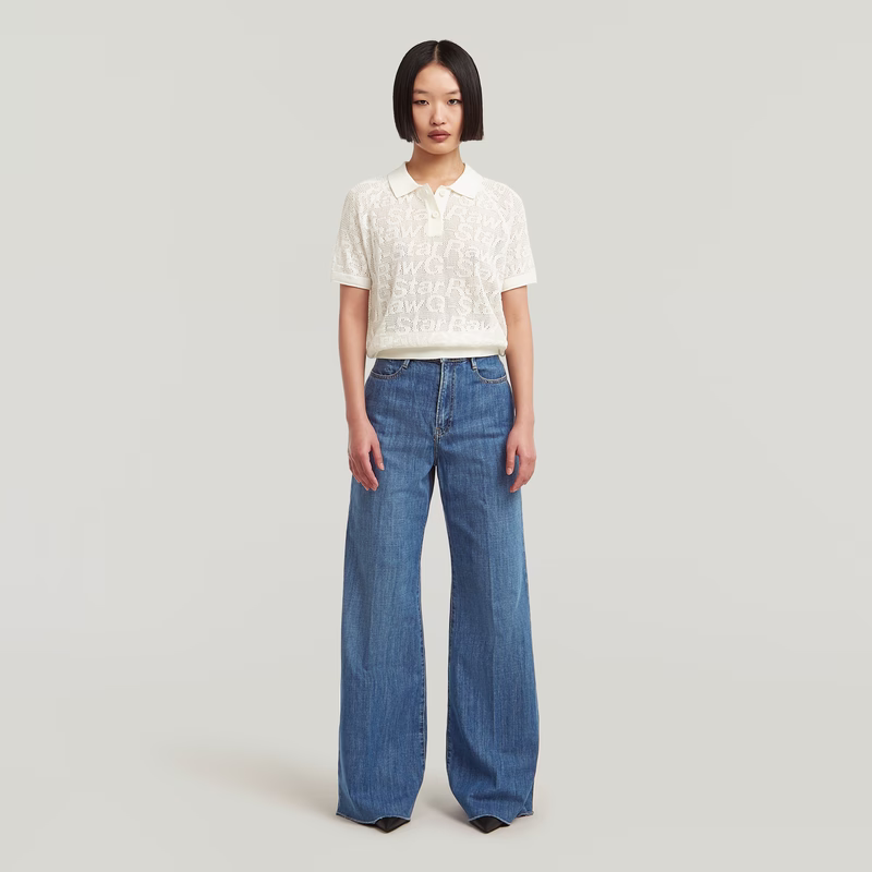 Pointelle Lightweight Knitted Polo
