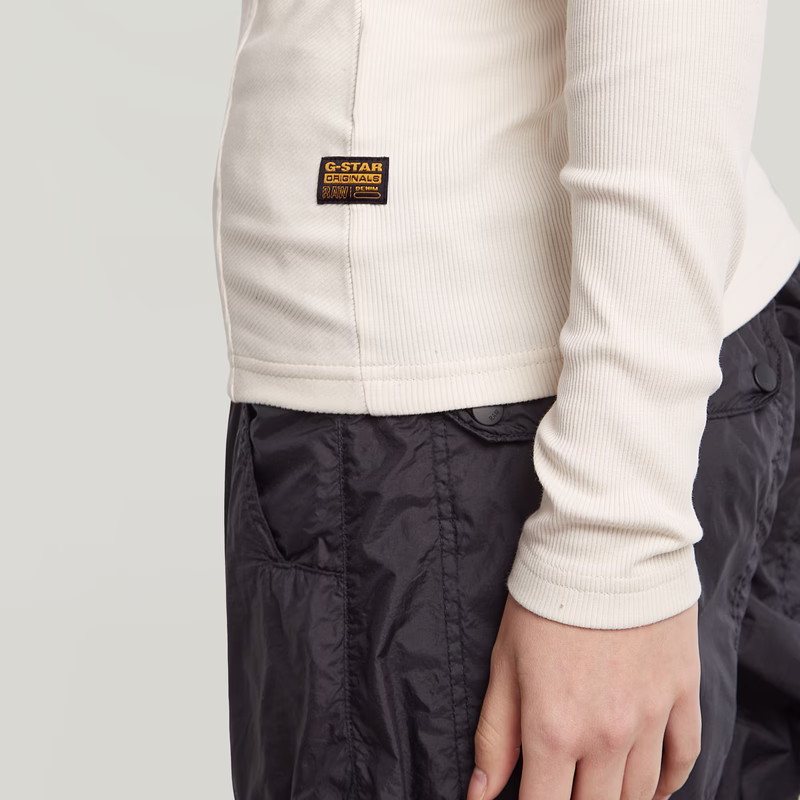 A-Line Slim Rib Mock T-Shirt