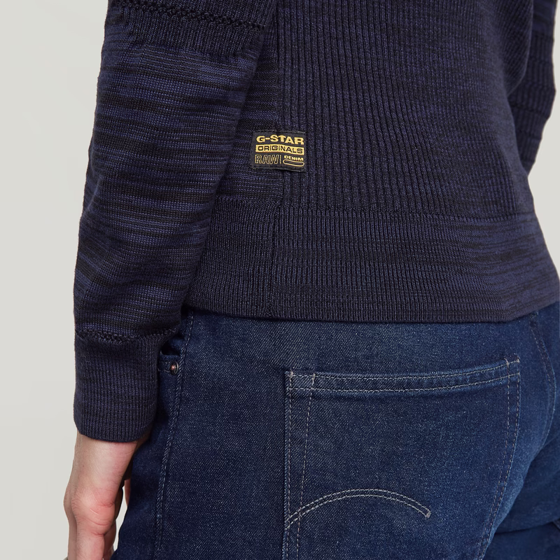 3D Biker Knit Slim Full Zip Knit