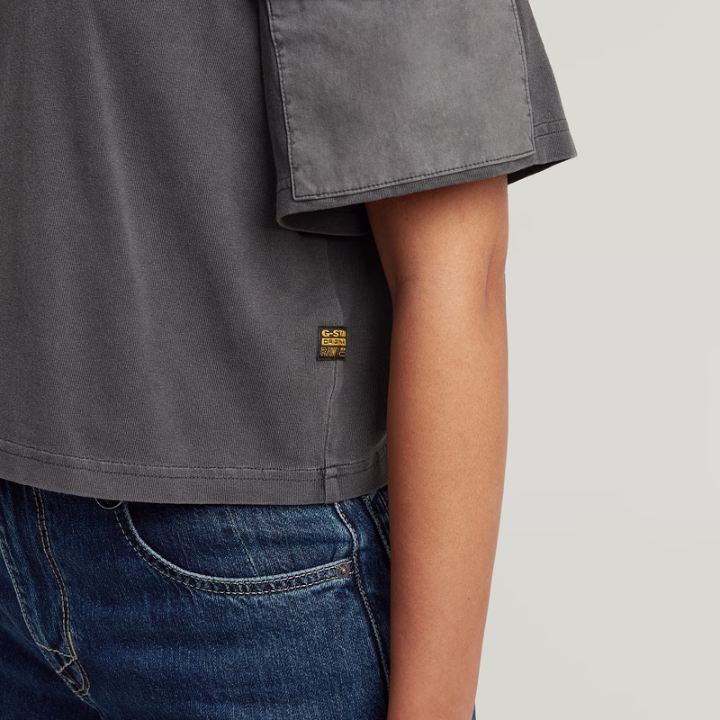 Washed Mix Boxy Cropped T-Shirt