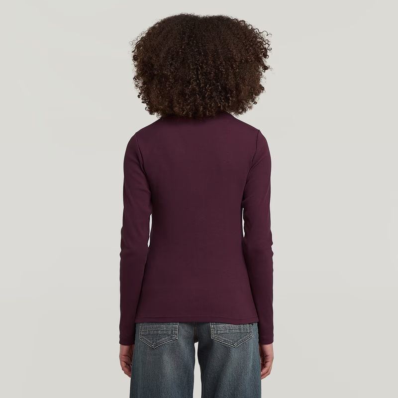A-Line Slim Rib Mock T-Shirt