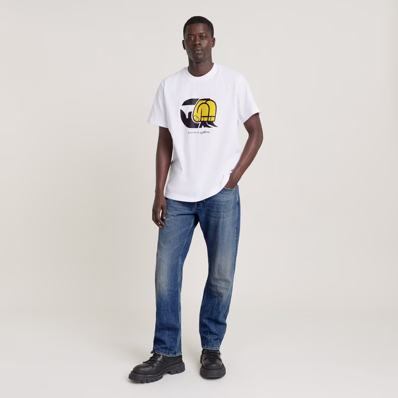Unisex Jeans Cartoon Loose T-Shirt