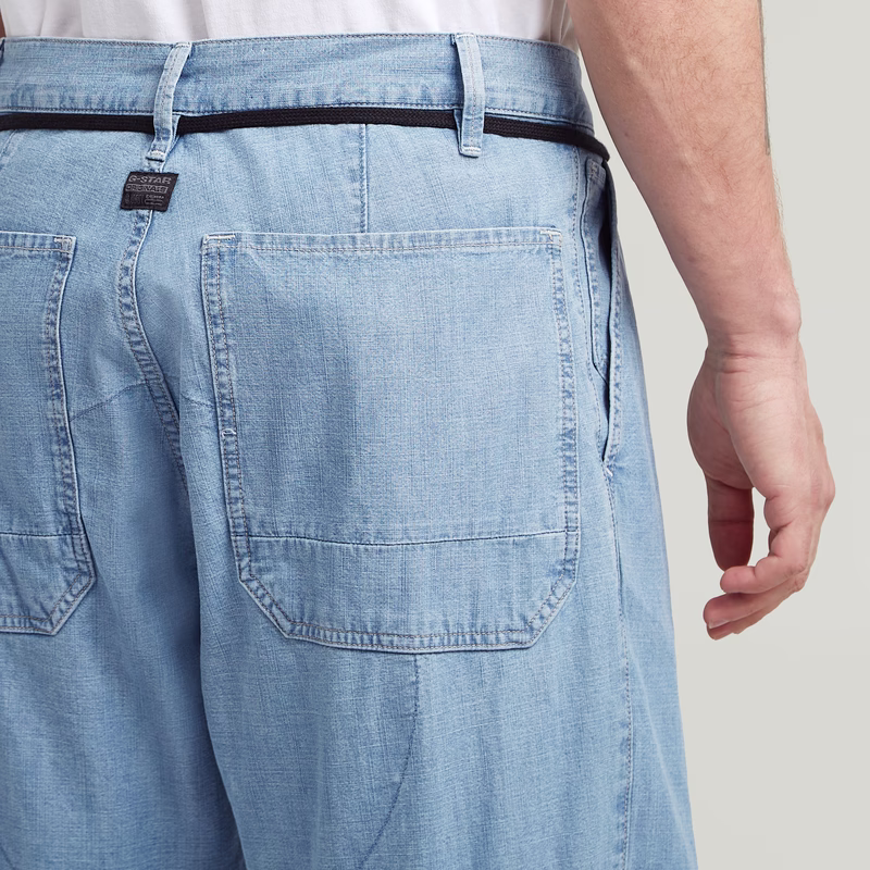 Pleated 3D Denim Pant