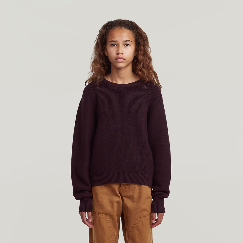 Girls Cropped Crew Knit