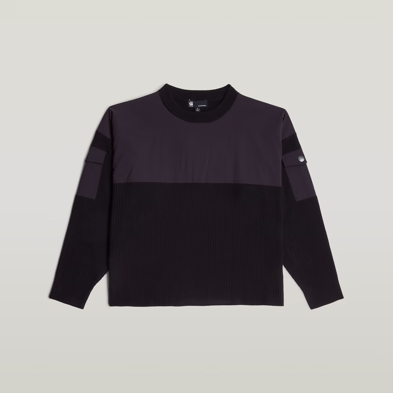Woven Mix Ribbed Knit