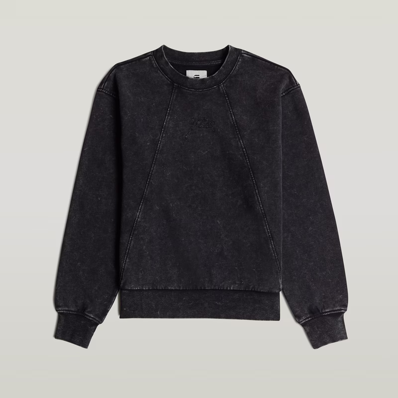 Washed A Line Script Sweater