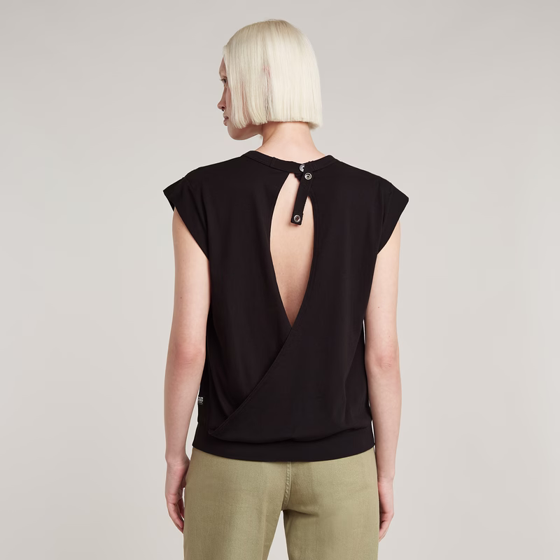 Open Back Loose Sleeveless Top