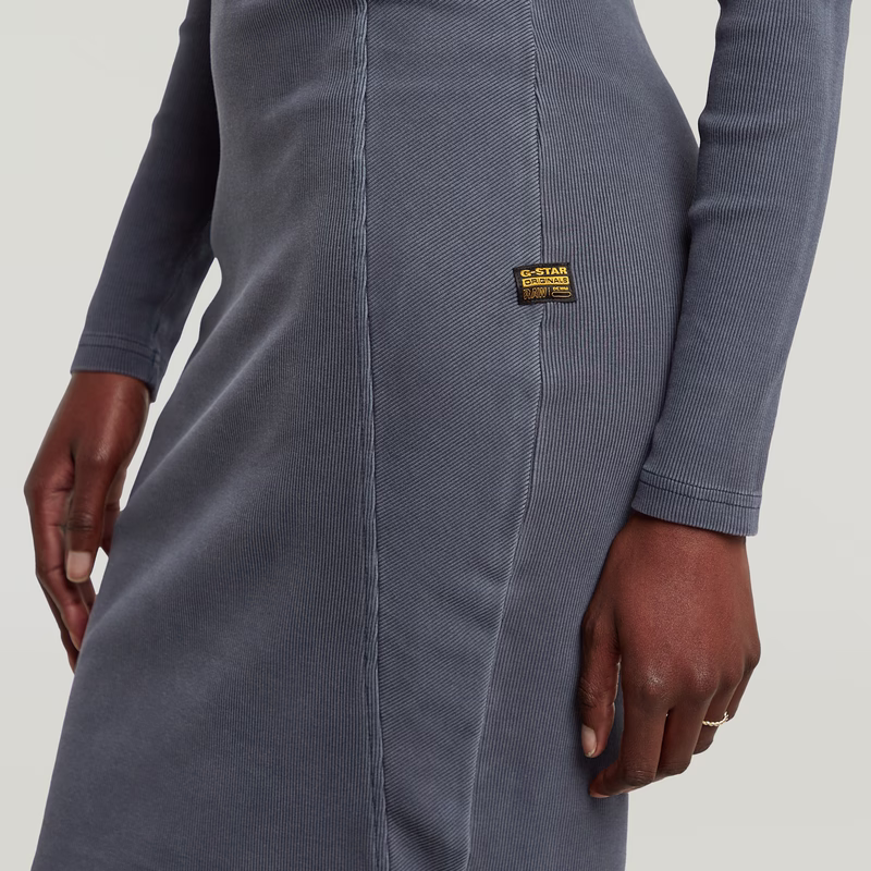 Washed Slim Rib Dress