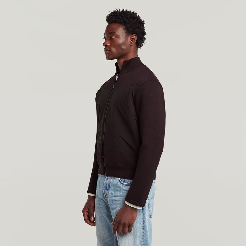 Fabric Mix Knit Jacket