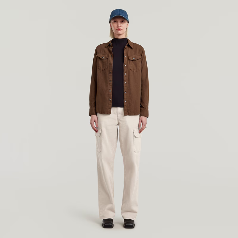 A-Line Slim Rib Mock T-Shirt