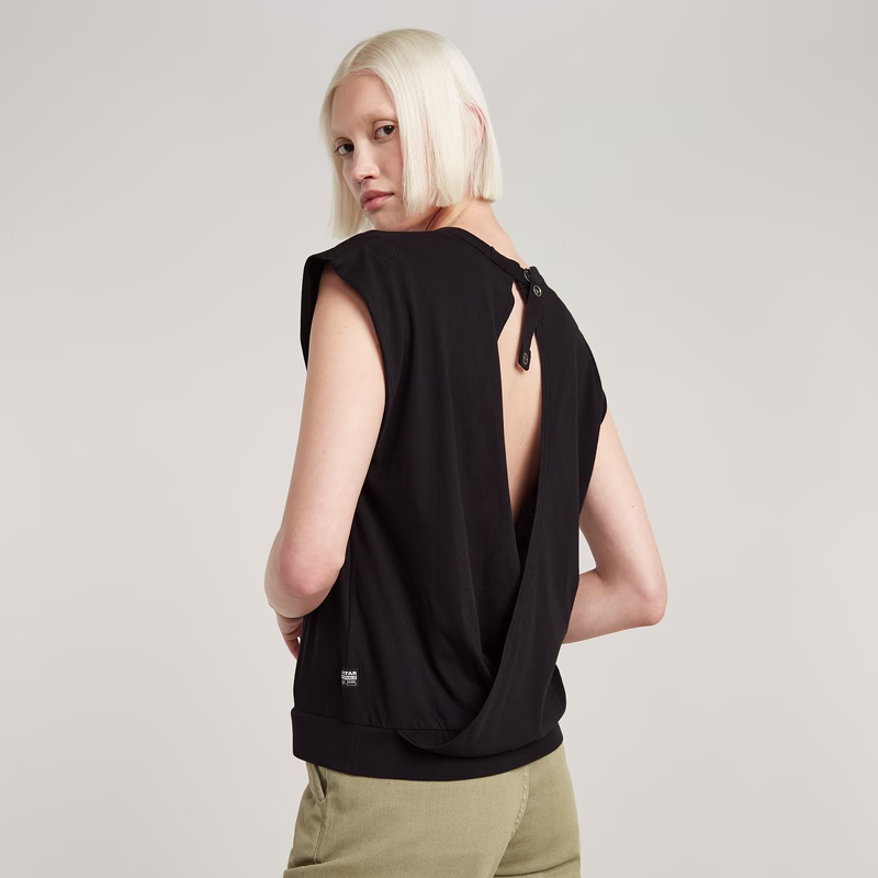 Open Back Loose Sleeveless Top