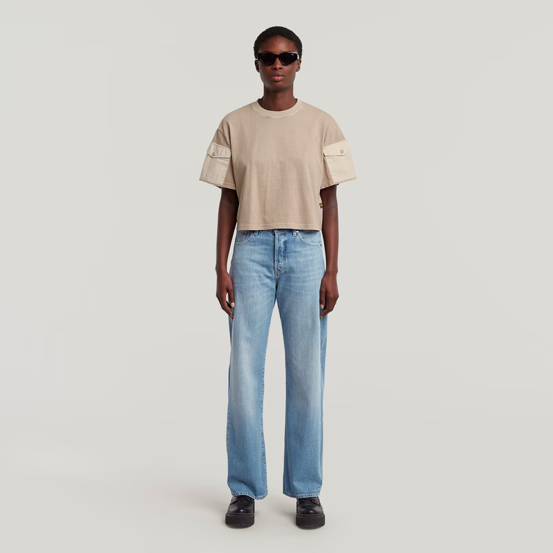 Washed Mix Boxy Cropped T-Shirt
