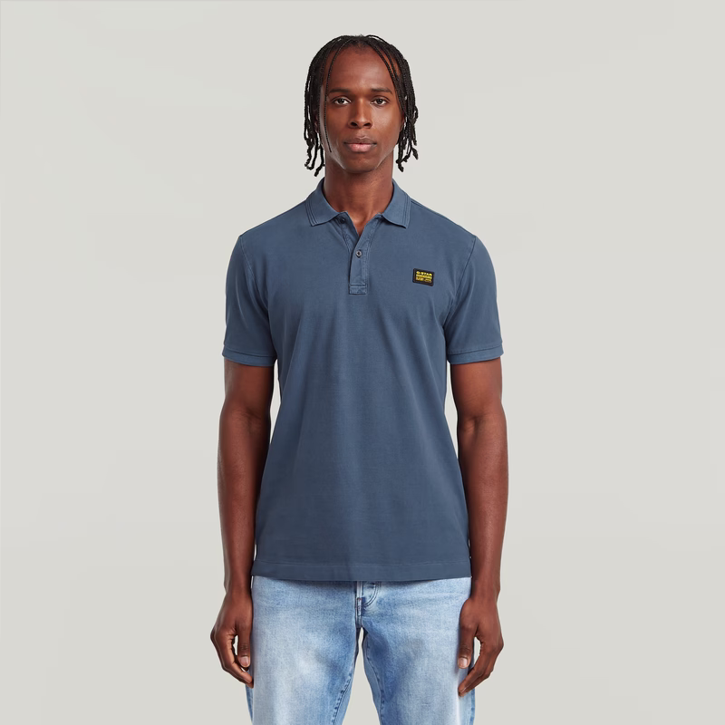 Dunda Overdyed Slim Polo Badge