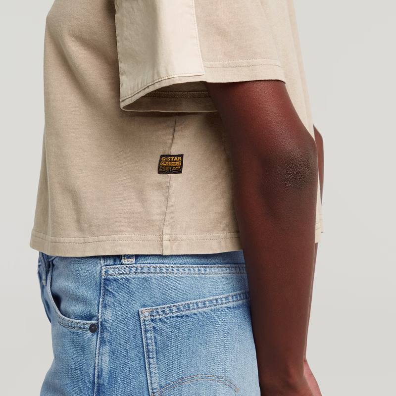 Washed Mix Boxy Cropped T-Shirt