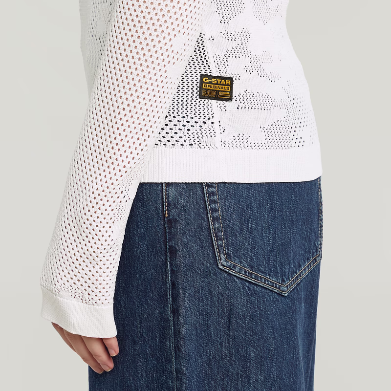 Pointelle Slim Polo Knit