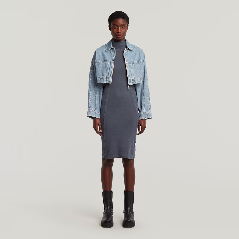 Washed Slim Rib Dress