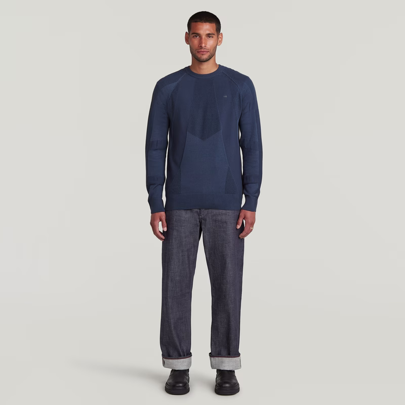 3D Biker Ribbed Knit Pullover