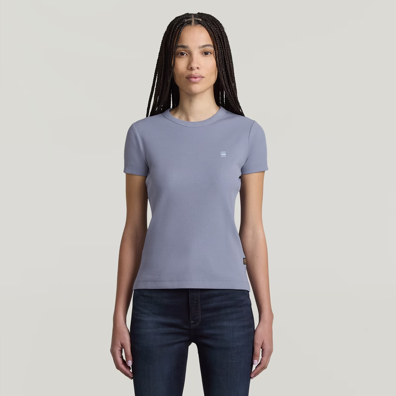 Rib Cap Sleeve T-Shirt