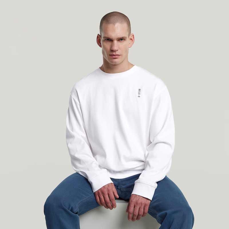 Back Embro Text Loose T-Shirt