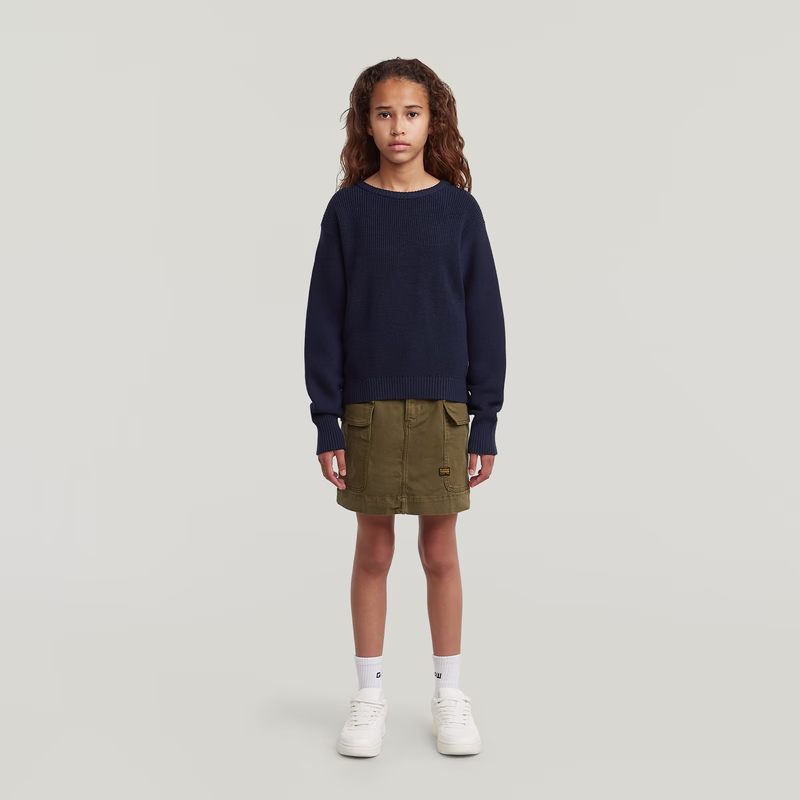 Girls Cropped Crew Knit