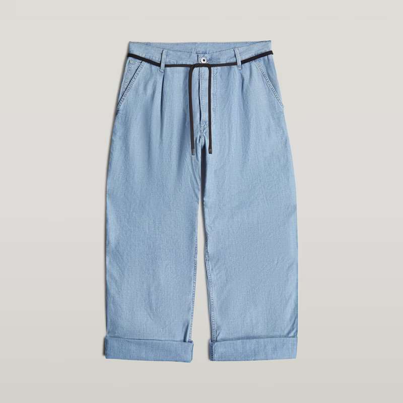 Pleated 3D Denim Pant