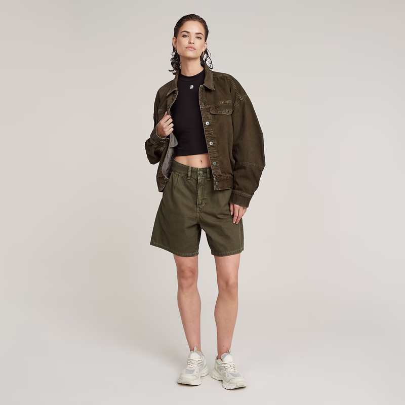 Cropped Mock Slim Top
