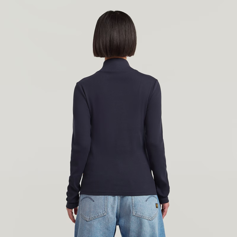 A-Line Slim Rib Mock T-Shirt