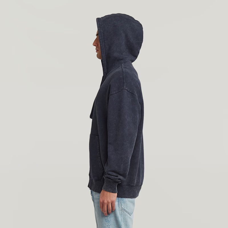 Washed Loose Full Zip Hoodie