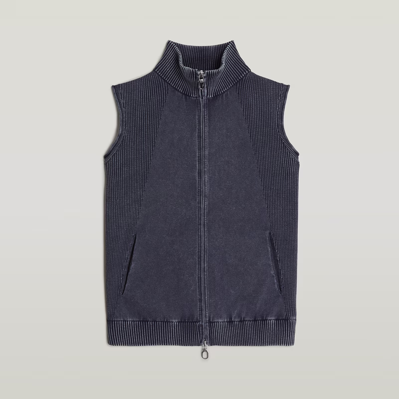 Washed Lightweight Zip Knitted Top