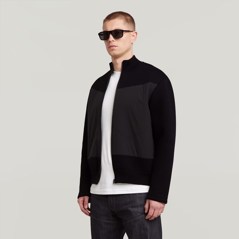 Fabric Mix Knit Jacket