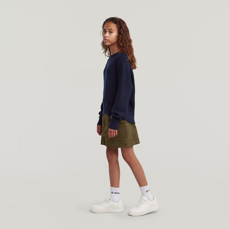 Girls Cropped Crew Knit