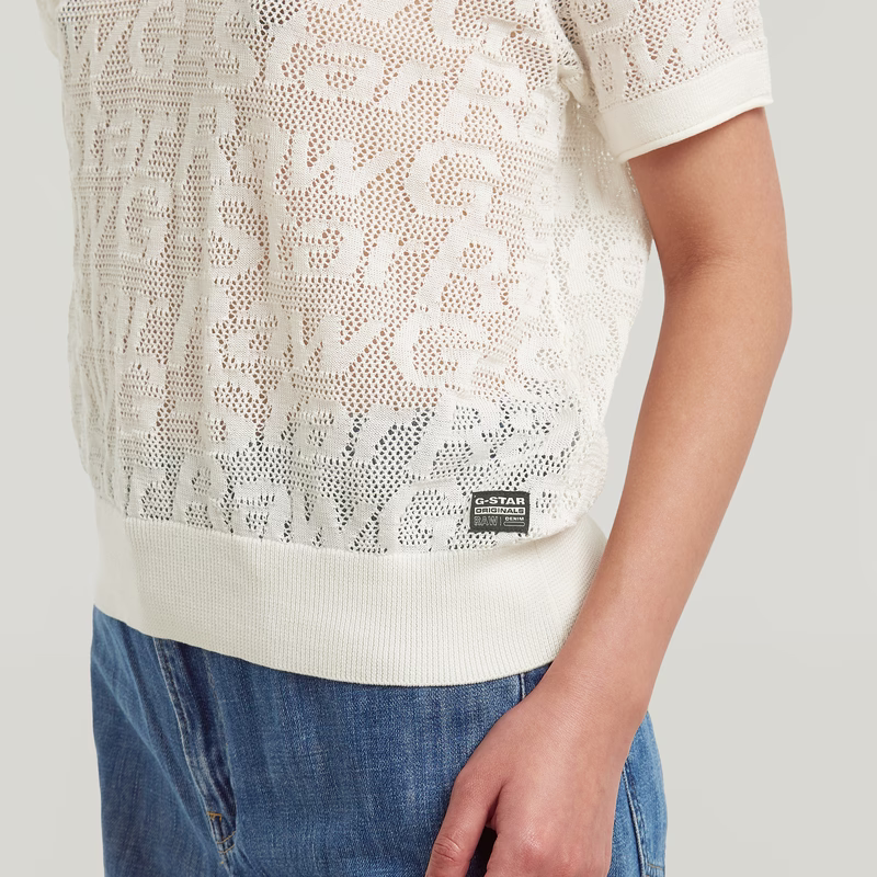 Pointelle Lightweight Knitted Polo