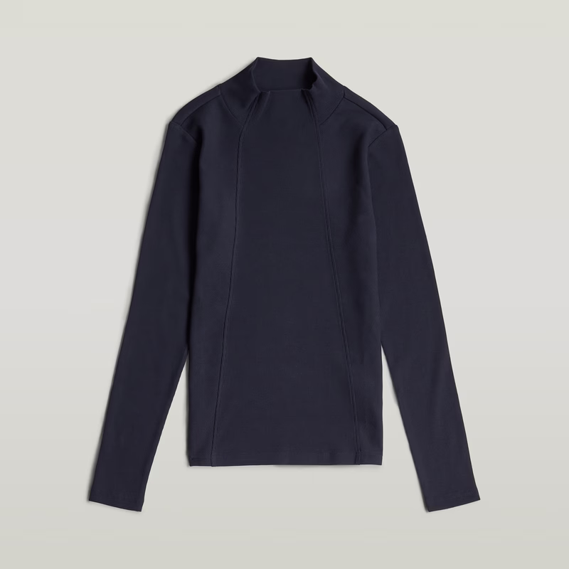 A-Line Slim Rib Mock T-Shirt