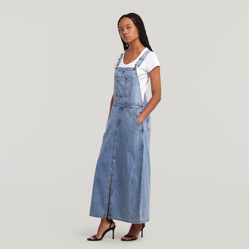 Skater Maxi Dungaree Dress