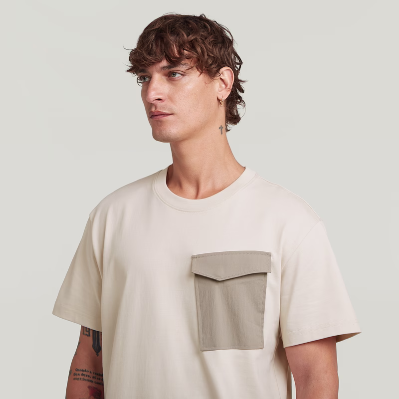 Fabric Mix Pocket T-Shirt