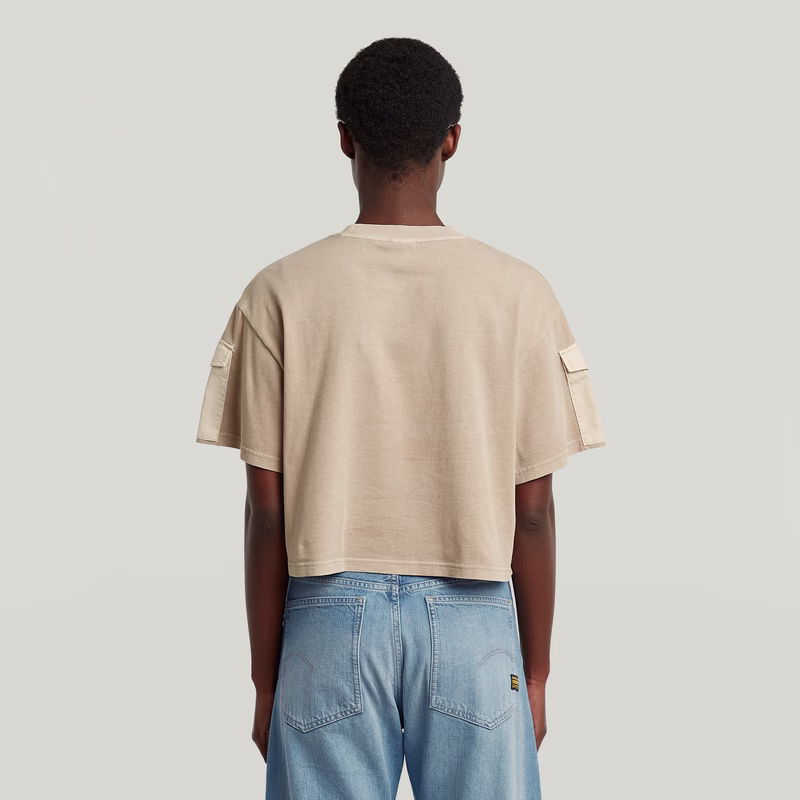 Washed Mix Boxy Cropped T-Shirt