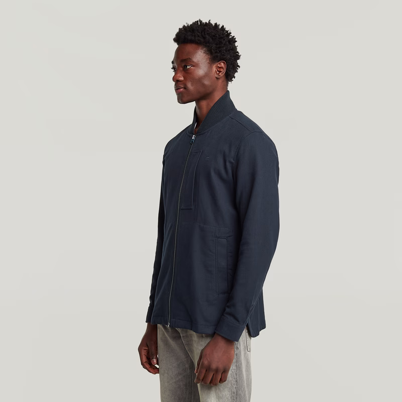 Bomber Collar Zip Overshirt